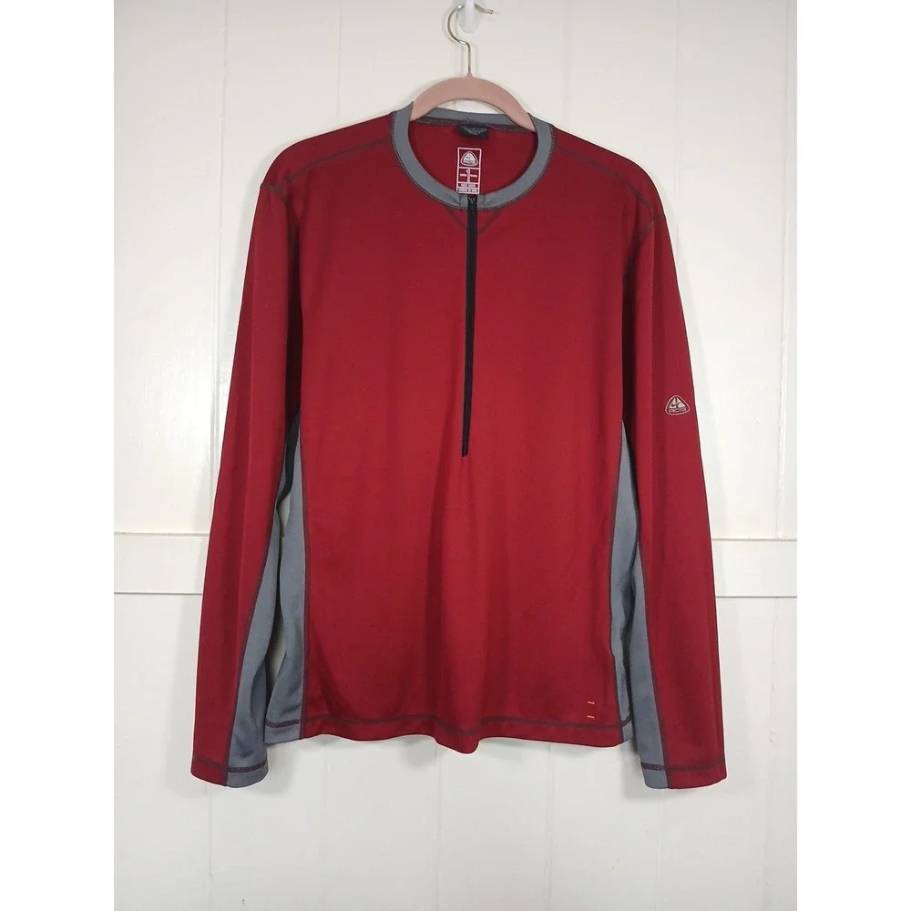 Vintage 90s Nike ACG Base Layer‎ Quarter Zip Performance Hiking Men's Medium Red